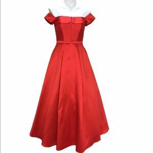 Temptations Red Dress Off The Shoulder Evening Maxi Dress